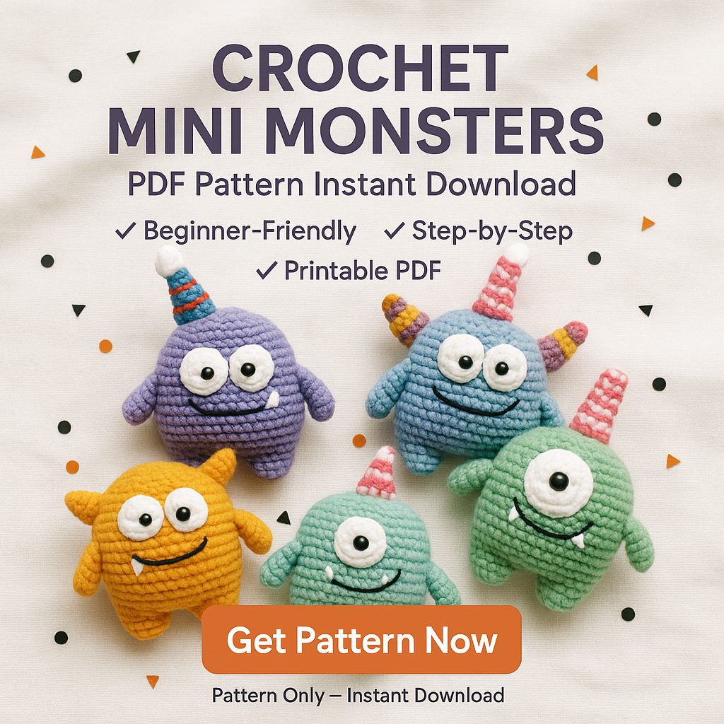 Mini Monsters Amigurumi โ Crochet PDF Pattern (Halloween Set)
