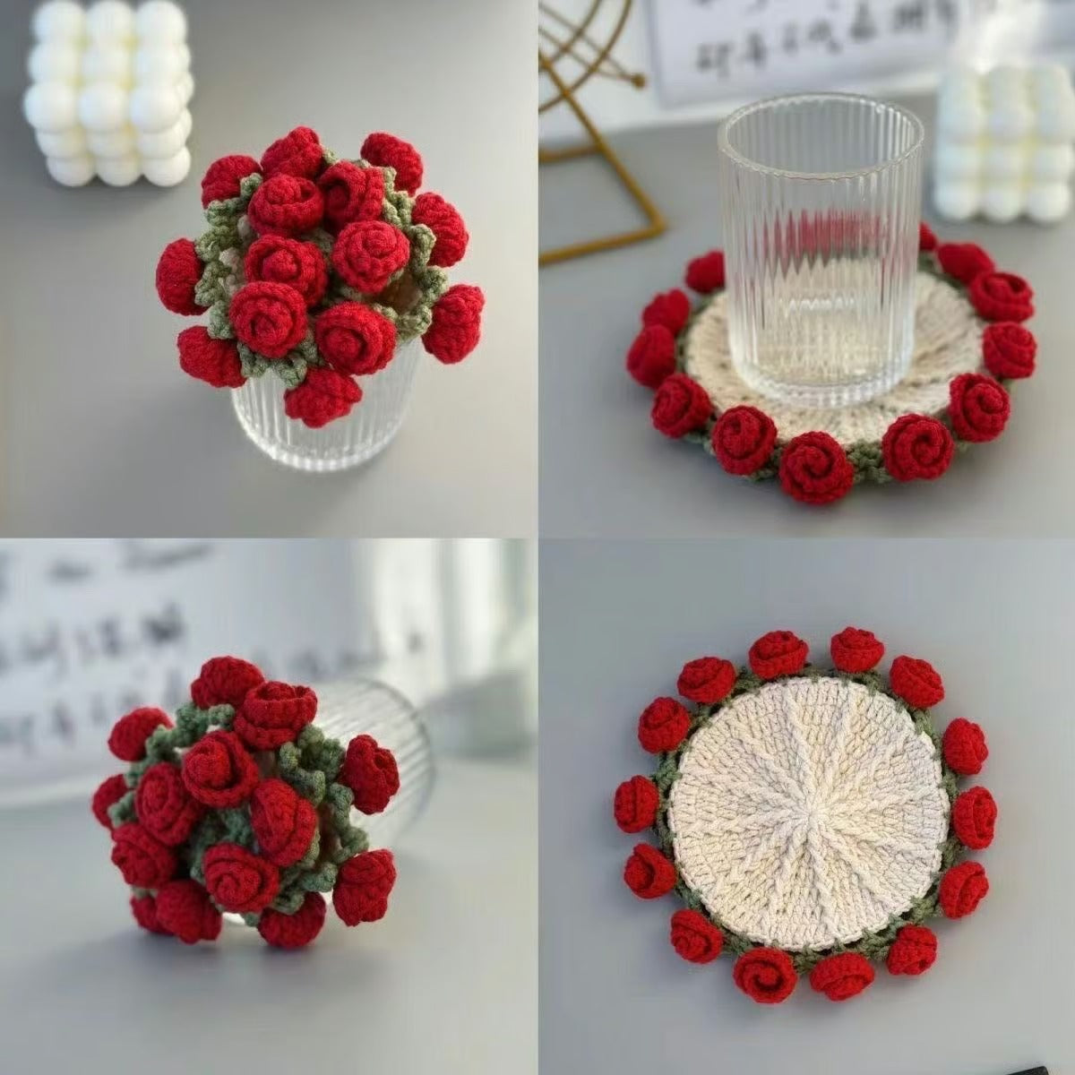 Rose Coaster & Flower Basket Crochet Pattern PDF β 5 Languages