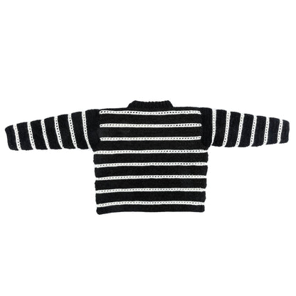 Bernat Eyelet Stripes Crochet Pullover