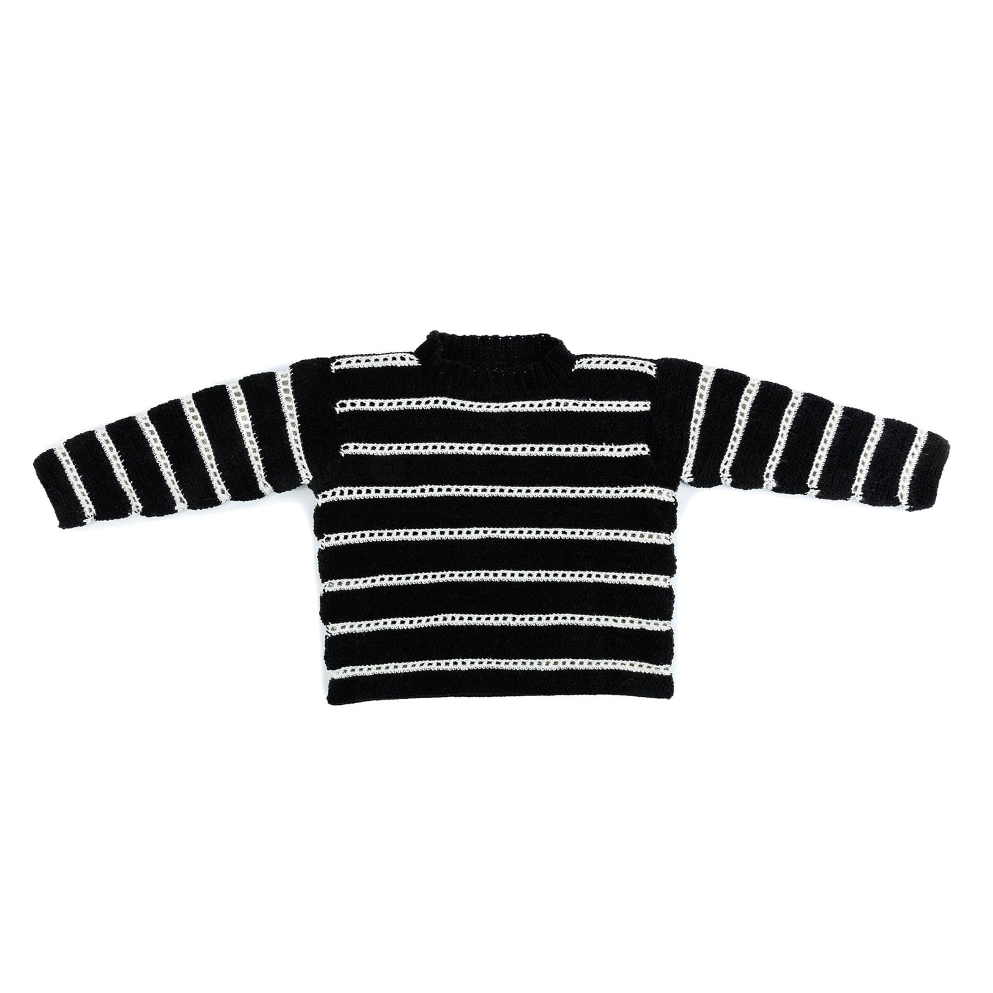 Bernat Eyelet Stripes Crochet Pullover