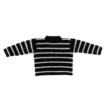 Bernat Eyelet Stripes Crochet Pullover