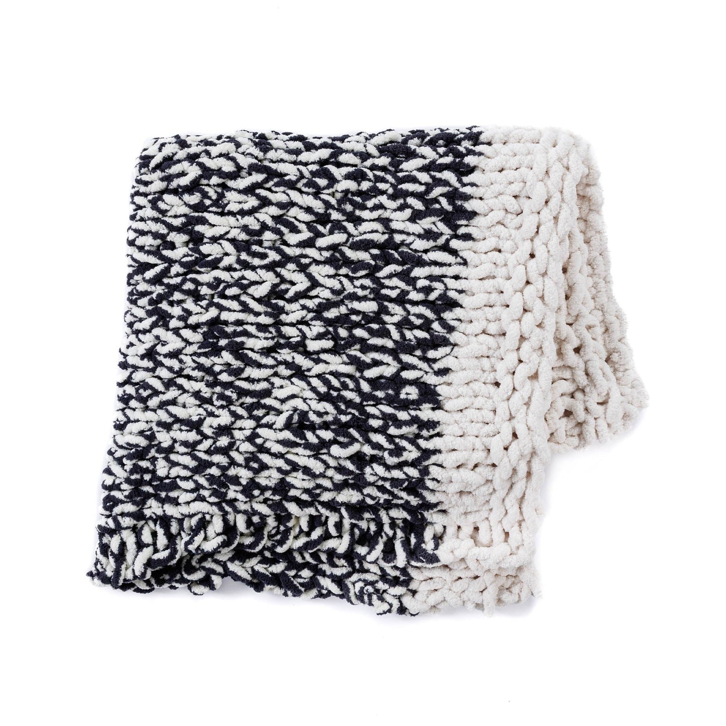 Bernat Go With the Flow Table Knit Blanket