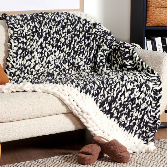 Bernat Go With the Flow Table Knit Blanket