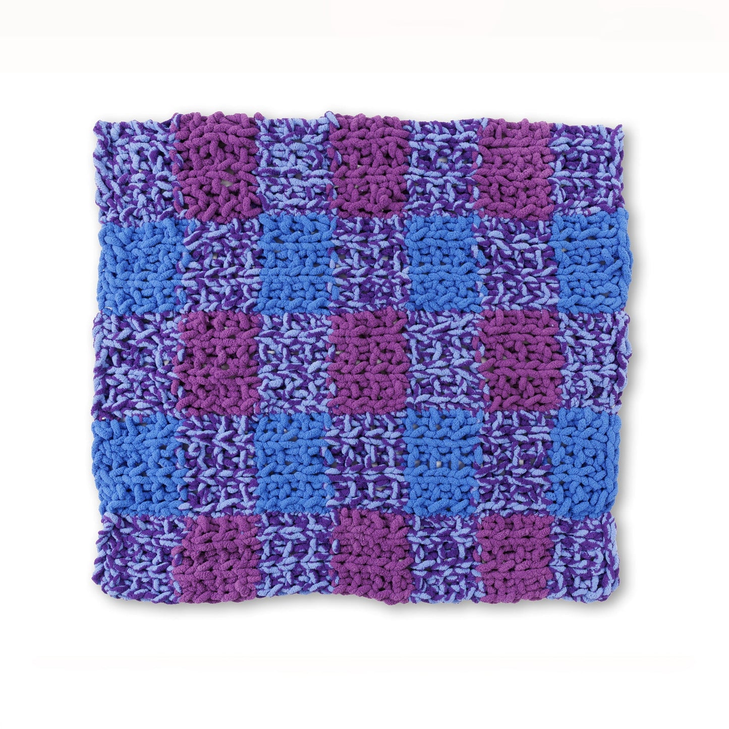 Bernat Just Plaid to Be Here Table Knit Blanket