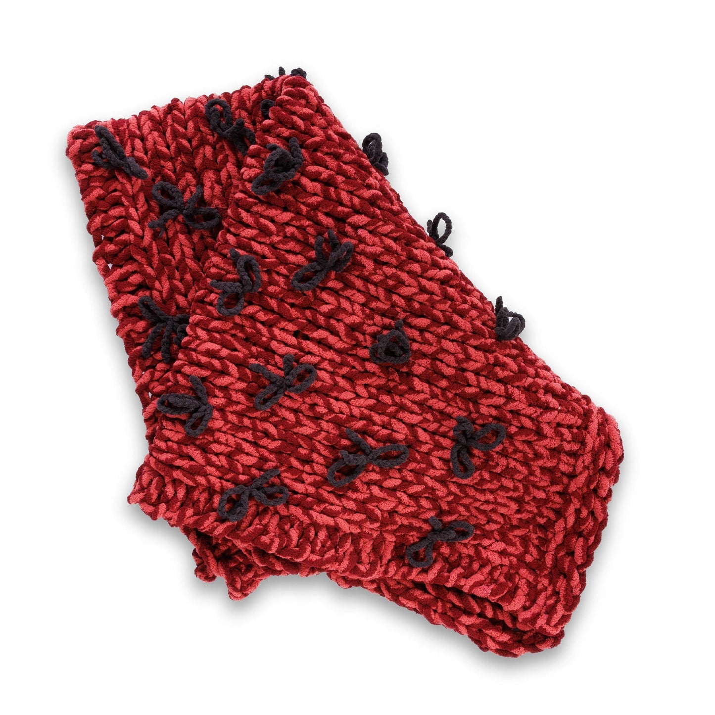 Bernat Put a Bow on it Table Knit Blanket