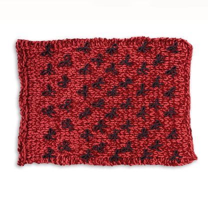 Bernat Put a Bow on it Table Knit Blanket