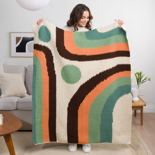 Caron Calm Current Crochet Blanket