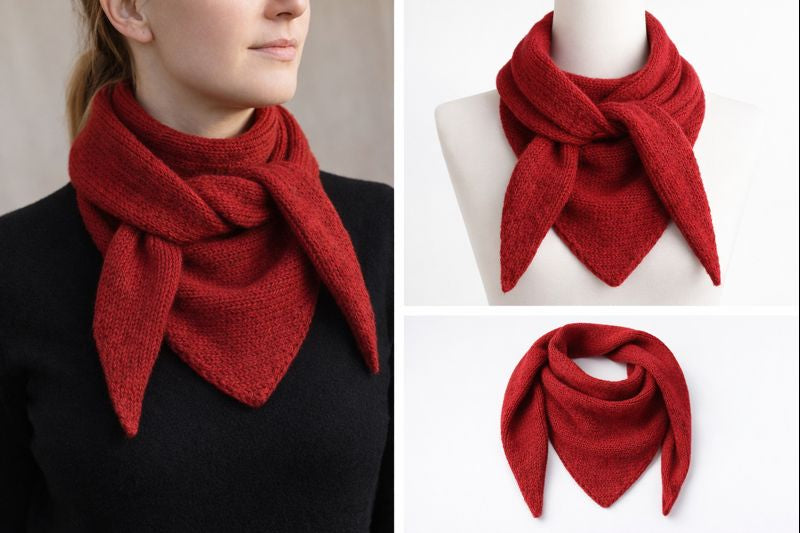 Easy Triangle Scarf Knitting Pattern PDF