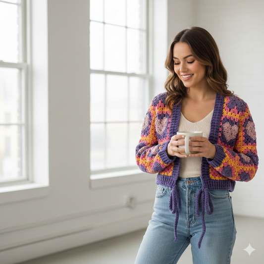 Red Heart Wrapped in Love Crochet Cardigan
