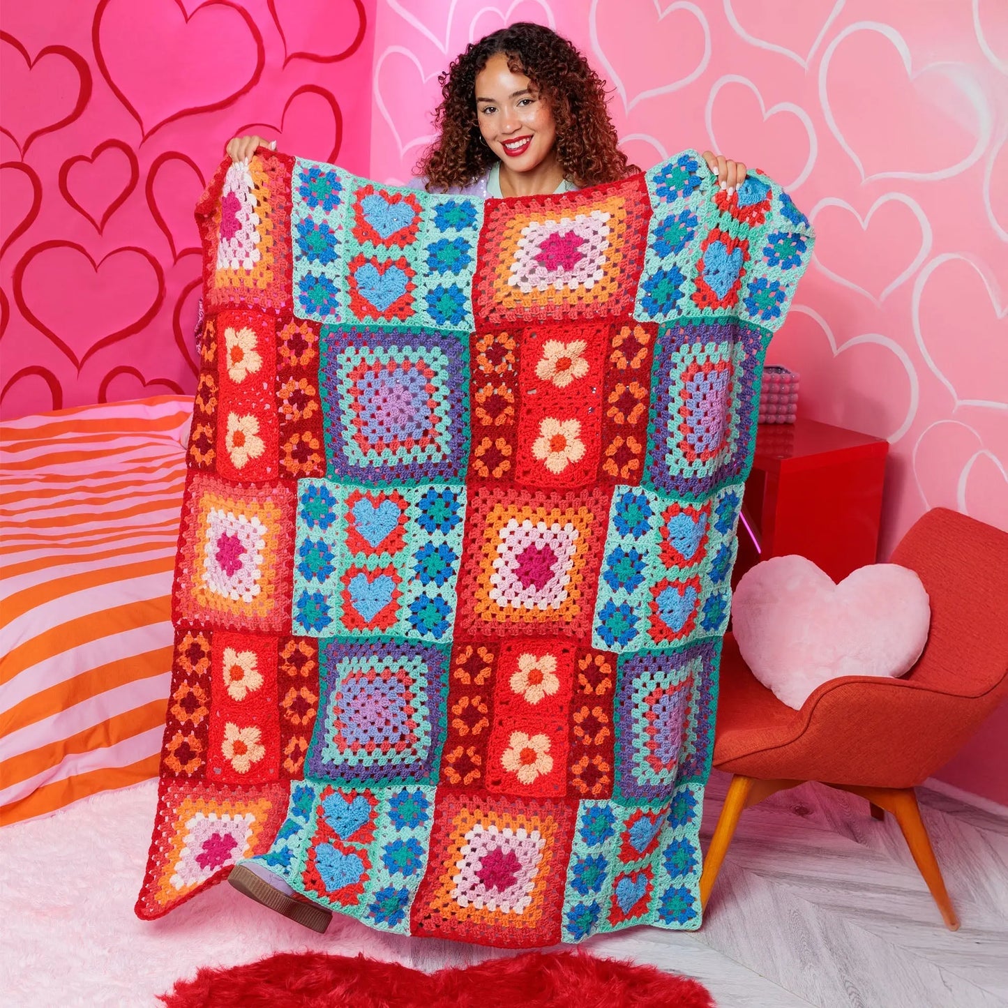 Red Heart Positively Zany Crochet Blanket Red Heart