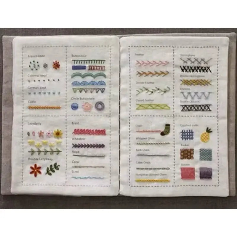 Embroidery Stitch Guide Book with Needlework Kit Crochet Nook