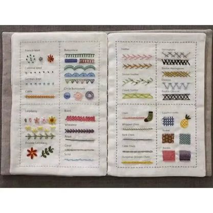 Embroidery Stitch Guide Book with Needlework Kit Crochet Nook