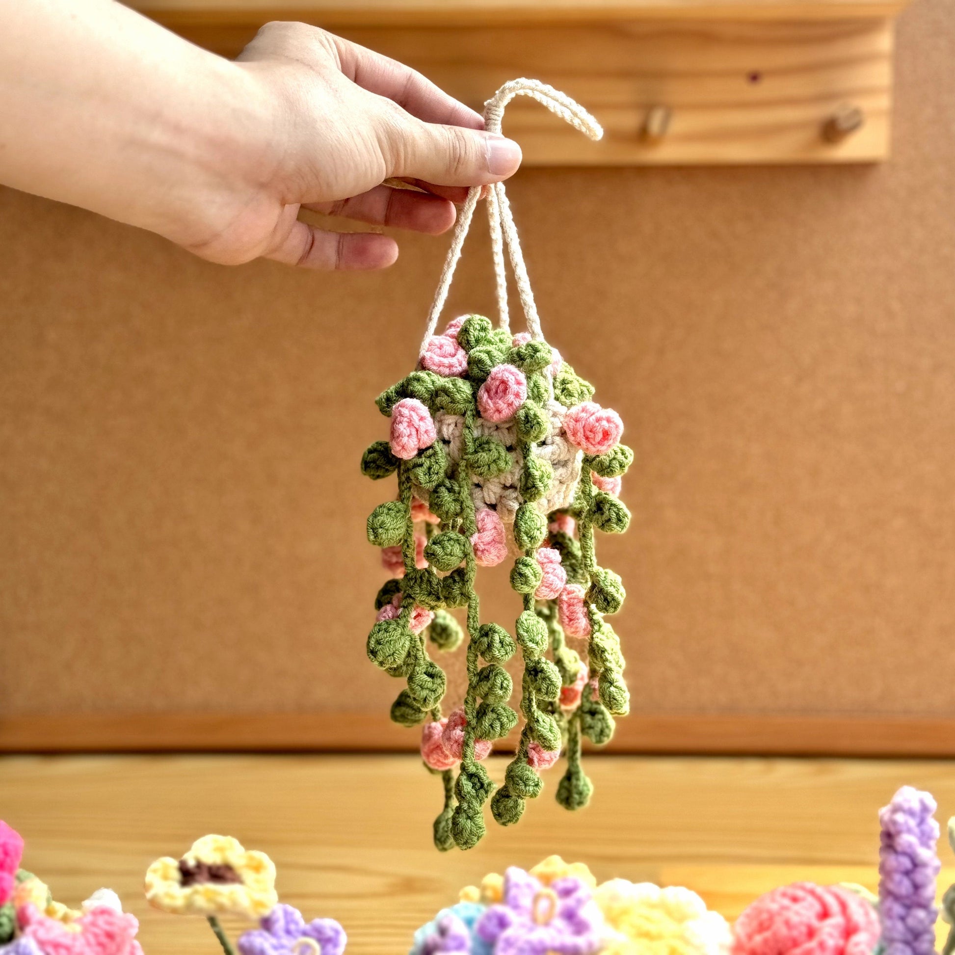 Plant crochet pattern, car hanging plant Crochet Pattern, Crochet hanging plant for car, Hanging Plant Pattern, Hanging basket crochet