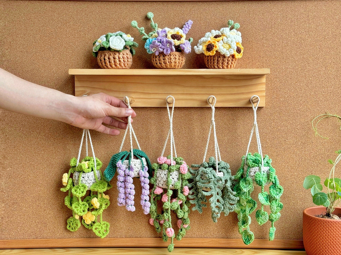 Plant crochet pattern, car hanging plant Crochet Pattern, Crochet hanging plant for car, Hanging Plant Pattern, Hanging basket crochet