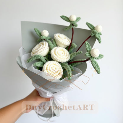 50 In 1 Flower Crochet Pattern Bundle, Crochet Flower Bouquet Patterns, Wedding Flowers, Blossom Thirteen, Tulip Pattern, Sunflower Pattern