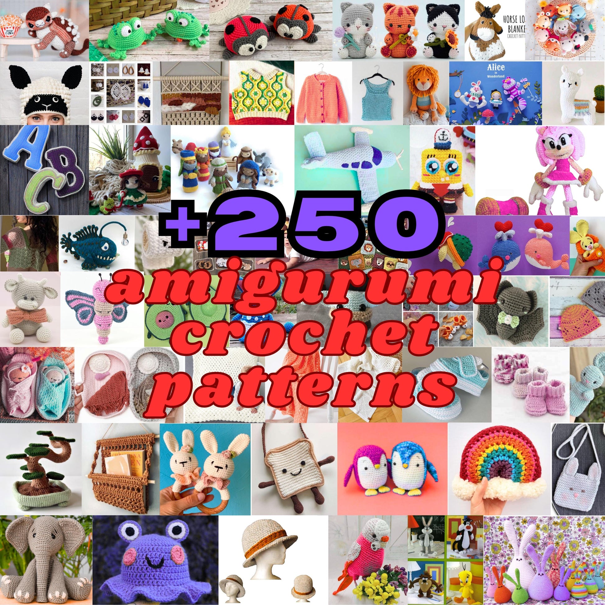 250+ Amigurumi - Crochet Patterns Bundle | Easy & Beginner-Friendly Crochet Tutorials | Amigurumi Pattern | Crochet Patterns Bundle | PDF