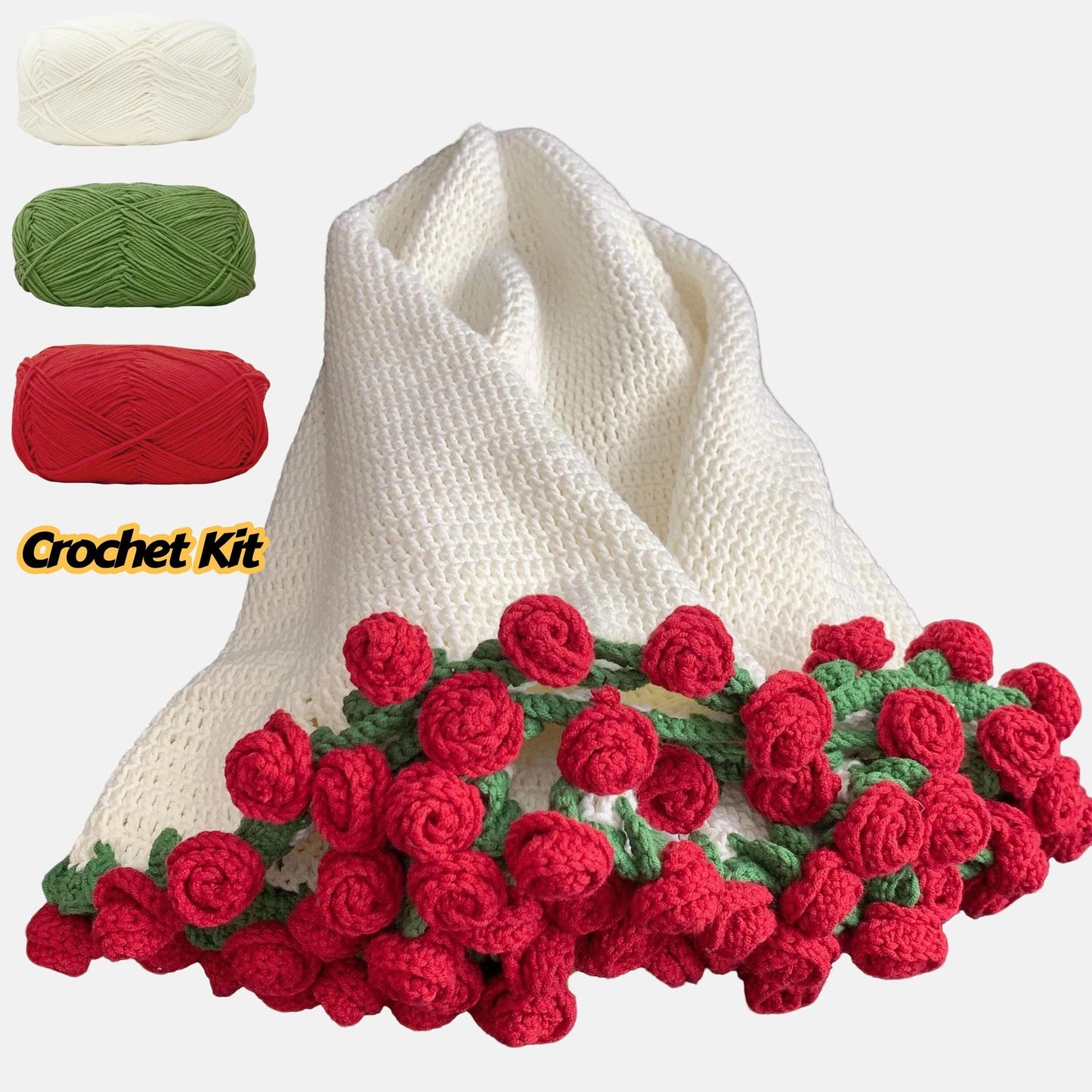 Pattern With Video tutorial, Crochet Rose bouquet blanket pattern with step by step Video Tutorial , Beginner friendly, English Patterns