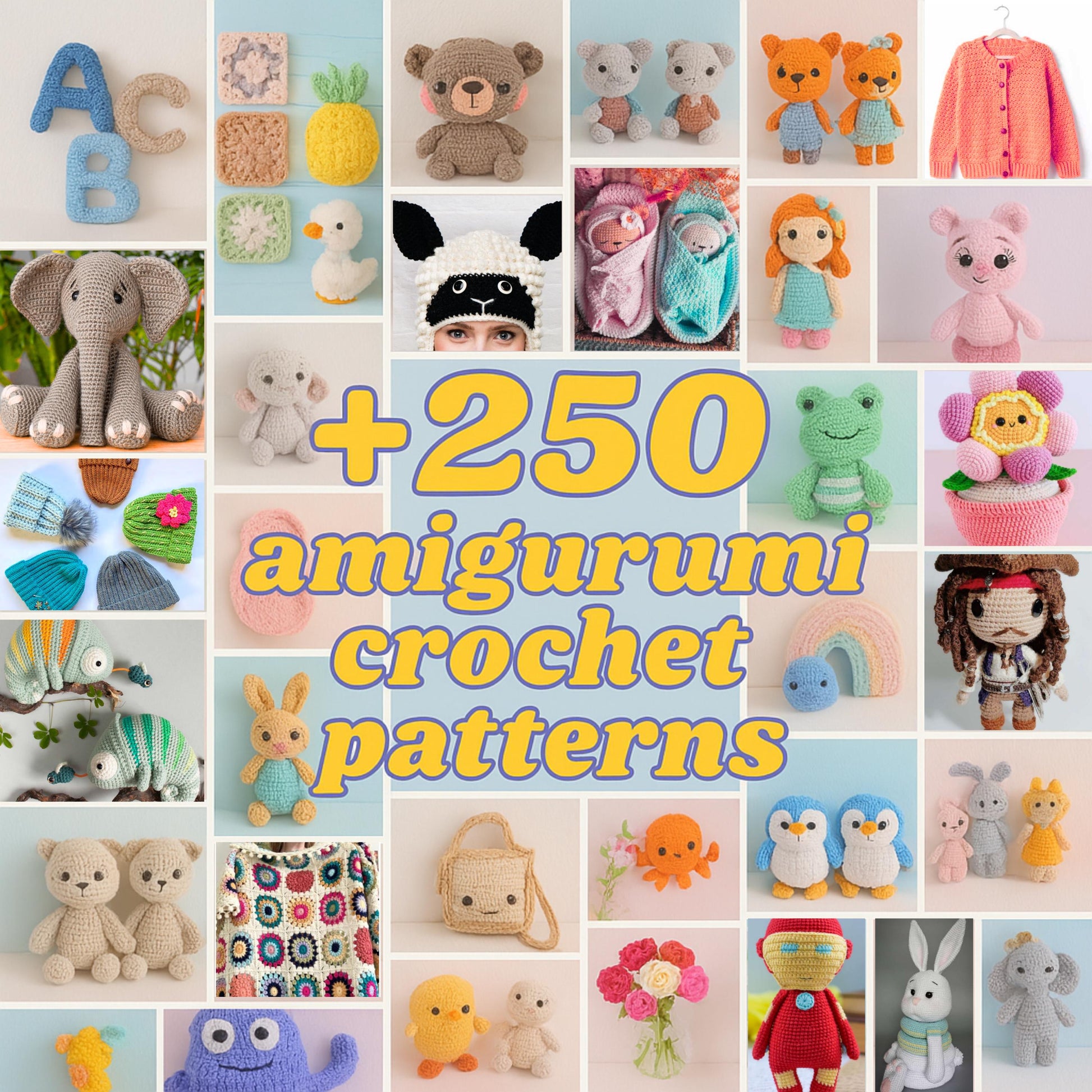 250+ Amigurumi - Crochet Patterns Bundle | Easy & Beginner-Friendly Crochet Tutorials | Amigurumi Pattern | Crochet Patterns Bundle | PDF