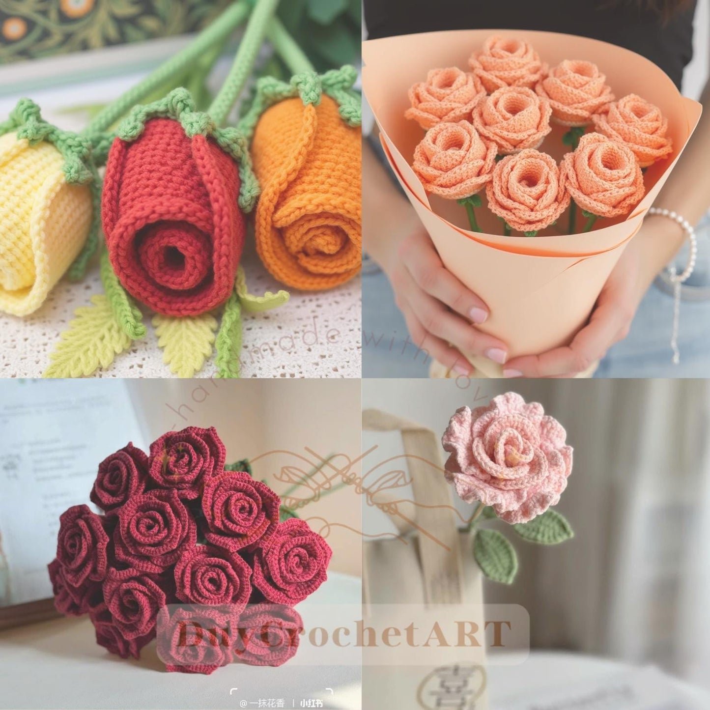 350 In 1 Flower Crochet Pattern Bundle, Crochet Flower Bouquet Patterns, Blossom Thirteen, Tulip Pattern, Sunflower Pattern, Wedding Flowers