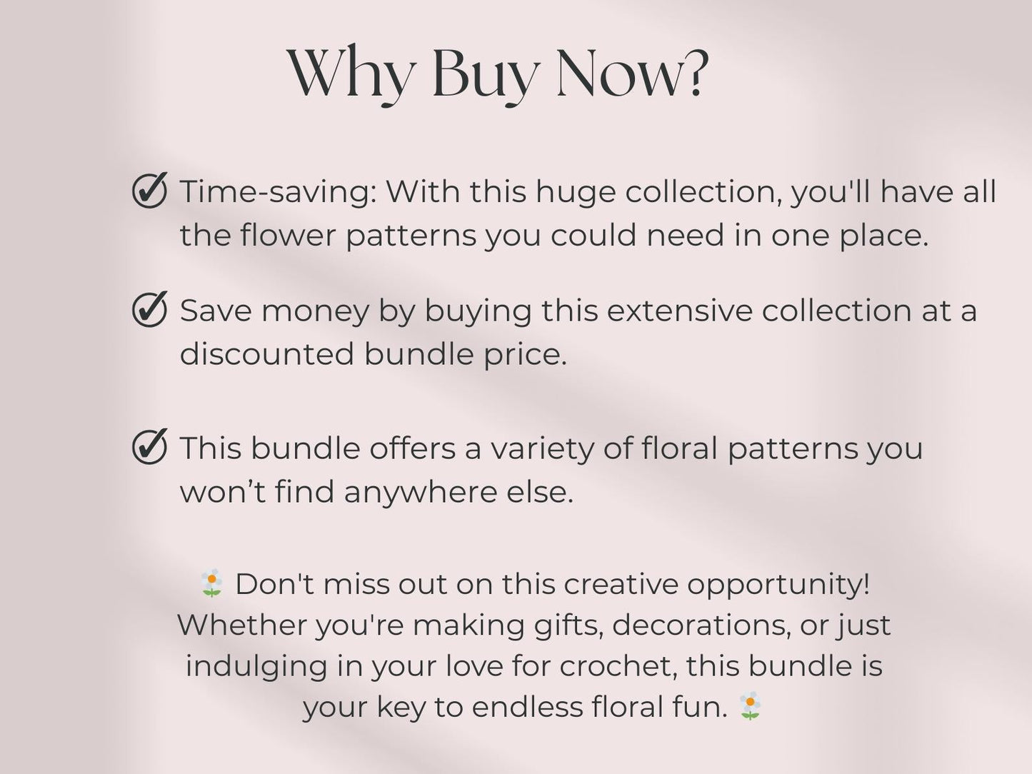 800 Flower Crochet Pattern Bundle – Roses, Tulips, Daisies, Sunflowers, Digital Patterns for Weddings, Mother’s Day, Home Décor,Graduation