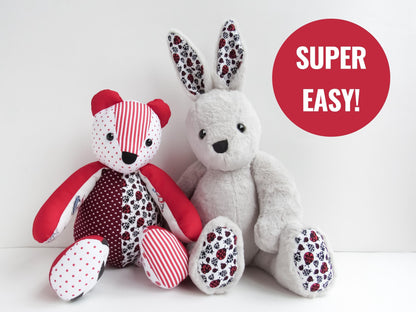 Mini Memory Bear & Bunny Sewing Kit PDF